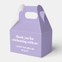 Modern Bold Purple Bat Mitzvah Custom Thank You
