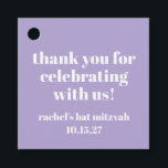 Modern Bold Purple Bat Mitzvah Custom Thank You Favour Tags<br><div class="desc">Personalised Bold Typography Lavender Purple Modern Thank You Favour Tags</div>