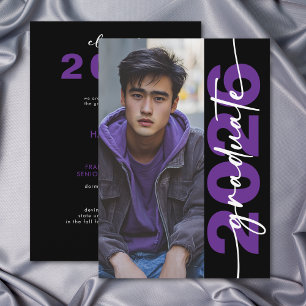 Modern Bold Purple Typography Grad Announcement