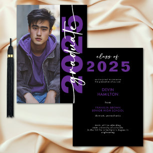 Modern Bold Purple Typography Grad Announcement