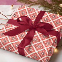 Modern Bold Red Floral Christmas Pattern