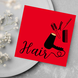 Modern Bold Red Hairstylist Appointment Card