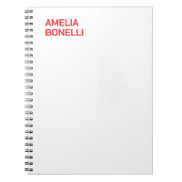 Modern Bold Red Name Minimalist Professional