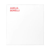 Modern Bold Red Name Minimalist Professional