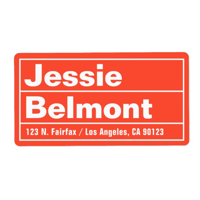 Modern Bold Red Orange Return Address (Front)