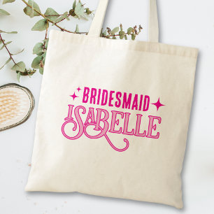 Modern Bold Retro Wedding Bridesmaid Gift  Tote Bag