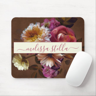 Modern Bold Rustic Floral | Girly Gift Mouse Pad