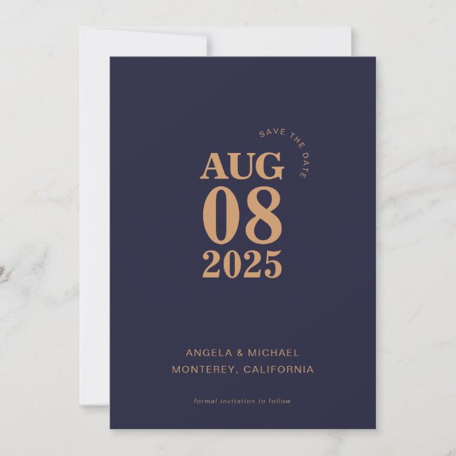 Modern Bold Save The Date Wedding Invitation (Front)