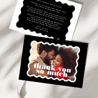 Modern Bold Scalloped Border Black White Photo