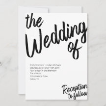 Modern Bold Script Black & White Wedding