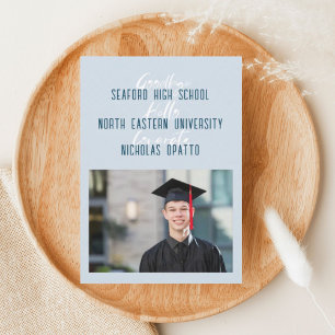 Modern Bold Script Boy High School Graduation Announcement