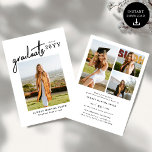 Modern Bold Script Graduate 4 Photo Graduation Invitation<br><div class="desc">Celebrate your graduate’s milestone with this Modern Script Graduate 4 Photo Graduation Invitation, designed to showcase three favorite photos in a stylish and meaningful way. Featuring elegant flowing script paired with clean modern typography, this personalized invitation blends timeless sophistication with a contemporary layout. Perfect for high school or college graduation...</div>