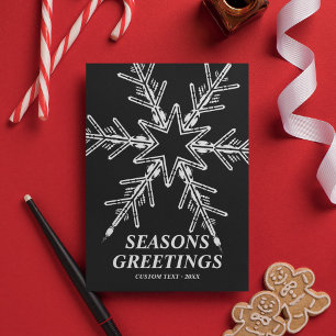 Modern Bold Snowflake Personalised Christmas Holiday Card