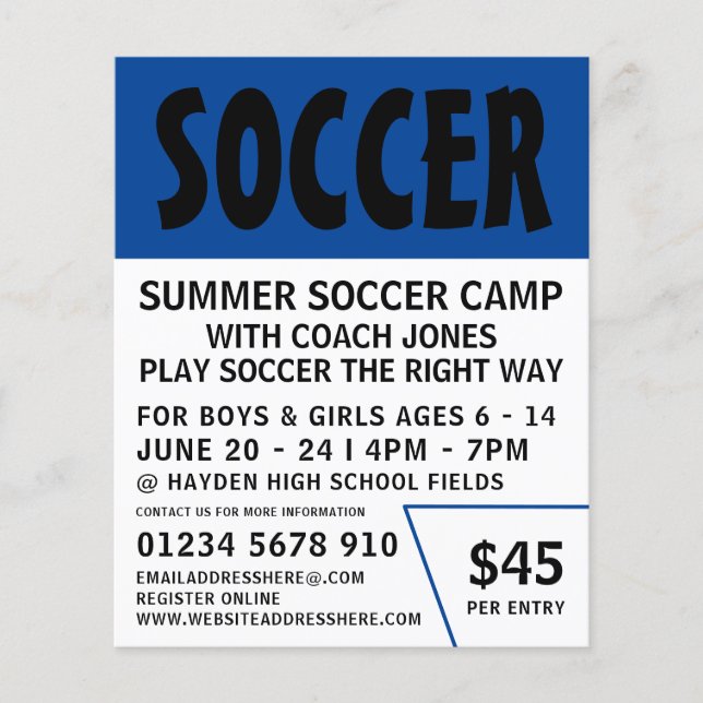 Modern Bold, Soccer Camp Advertising Flyer (Front)