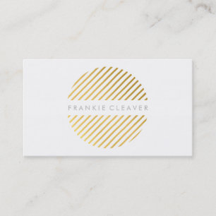MODERN BOLD SPOT angled stripe pattern gold foil Business Card