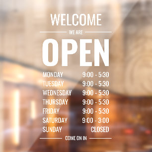 Modern Bold Store Greeting Opening Hours