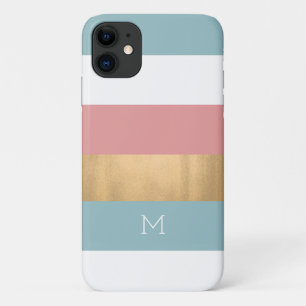 Modern Bold Stripes Monogrammed Case-Mate iPhone Case