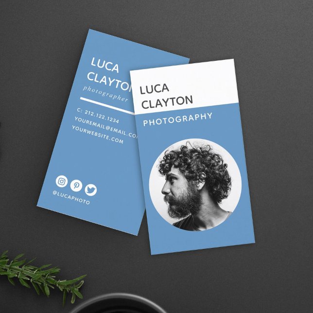 Modern Bold Stylish Typography Photographer Business Card (Creator Uploaded)