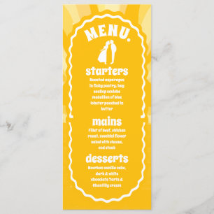 Modern Bold Sunshine Yellow Wavy Arch Wedding Menu