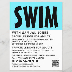 Modern Bold, Swimming Lesson Advertising Flyer