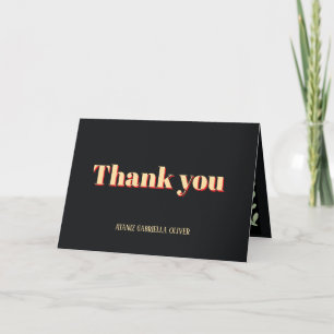 Modern Bold Terracotta Personalised Bat Mitzvah Thank You Card