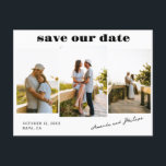 Modern Bold Text 3 Photos Wedding Save the Date  Announcement Postcard<br><div class="desc">Modern Bold Text 3 Photos Wedding Save the Date Postcard</div>