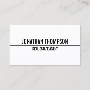 Modern Bold Text Black and White Business Card