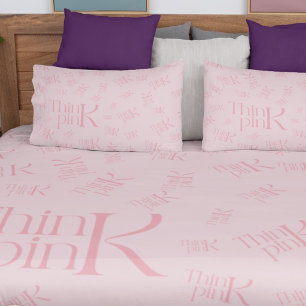 Modern Bold Think Pink Freak Typography Decorative Cushion