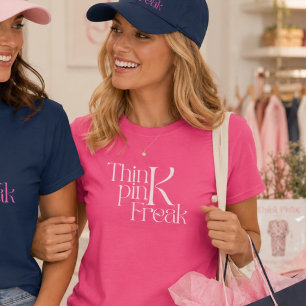 Modern Bold Think Pink Freak Typography T-Shirt
