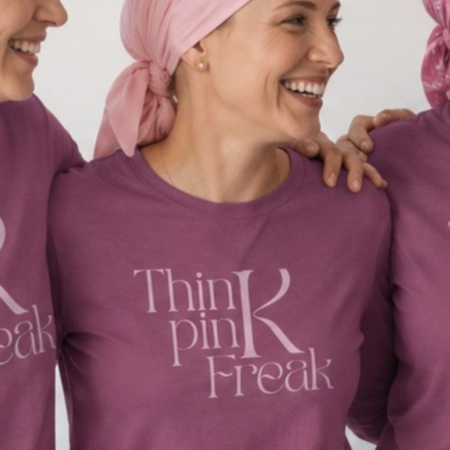Modern Bold Think Pink Freak Typography Tri-Blend Shirt (Creator Uploaded)