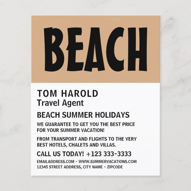 Modern Bold, Travel Agent Advertising Flyer (Front)