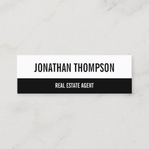 Modern Bold Type Black and White Mini Business Card