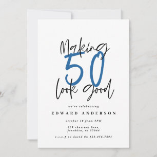 Modern bold typography 50th birthday party