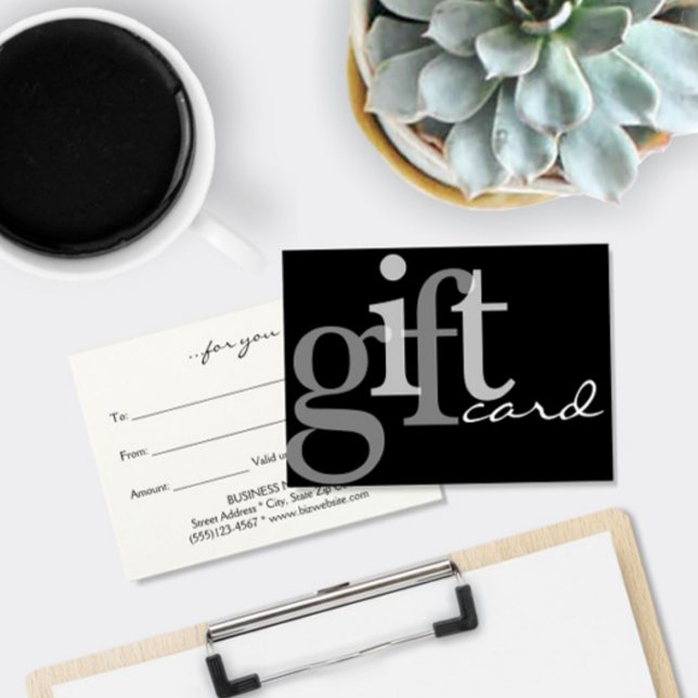 Modern Bold Typography Black White Gift Card (Creator Uploaded)