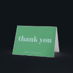 Modern Bold Typography Bright Green Blue Wedding Thank You Card<br><div class="desc">Personalised Modern Bold Typography Bright Green and Blue Wedding Thank You Card</div>