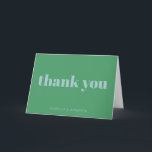 Modern Bold Typography Bright Green Blue Wedding Thank You Card<br><div class="desc">Personalised Modern Bold Typography Bright Green and Blue Wedding Thank You Card</div>