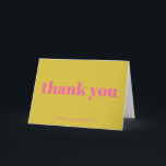 Modern Bold Typography Bright Pink Yellow Wedding Thank You Card<br><div class="desc">Personalised Modern Bold Typography Bright Pink and Yellow Wedding Thank You Card</div>