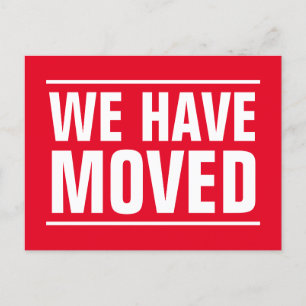 Modern bold typography change of address moving postcard