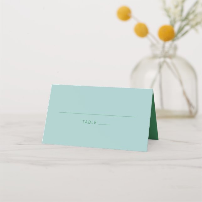 Modern Bold Typography Colourful Blue Green Table Place Card (Front)