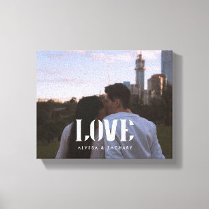Modern Bold Typography Custom Couple Photo Canvas Print