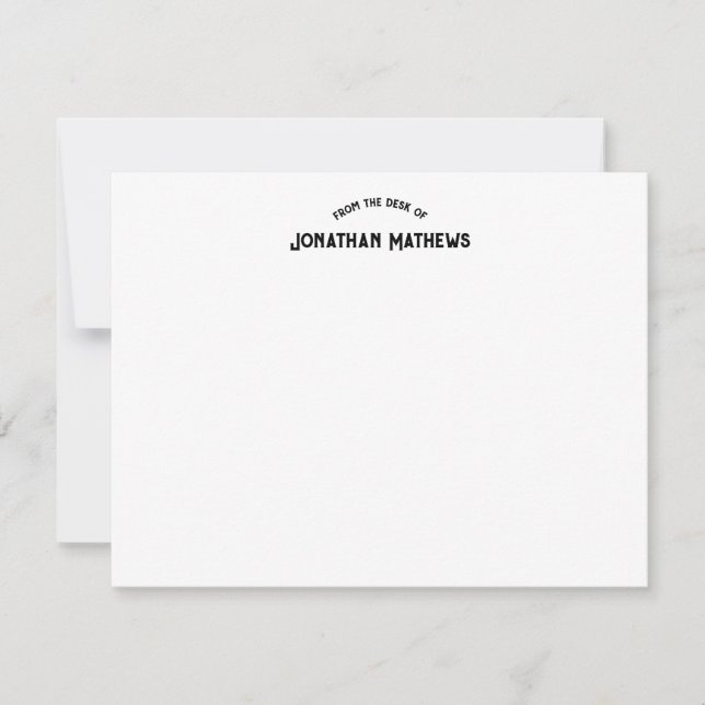Modern Bold Typography From the Desk of Card (Front)