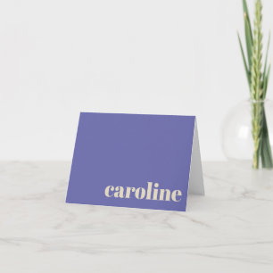 Modern Bold Typography Monogrammed Name Purple Note Card