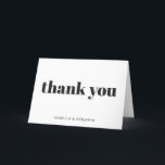 Modern Bold Typography Personalised White  Thank You Card<br><div class="desc">Personalised Modern Bold Typography Wedding Thank You Card with White Background</div>