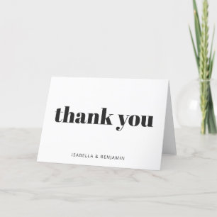 Modern Bold Typography Personalised White Thank You Card