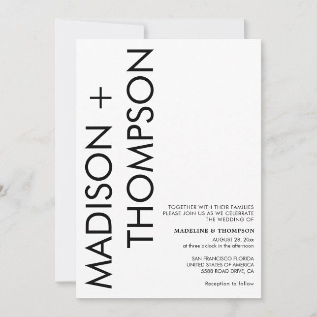 Modern Bold Typography Photo Wedding Invitation (Front)