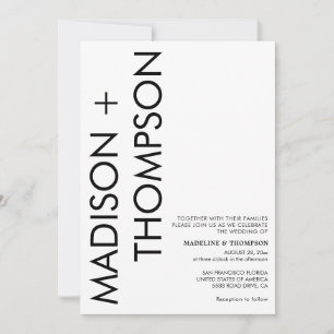 Modern Bold Typography Photo Wedding Invitation