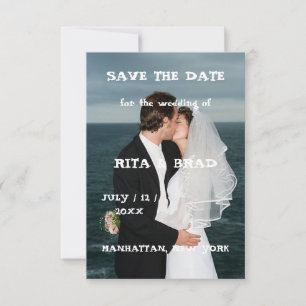 Modern Bold Typography Photo Wedding Save The Date