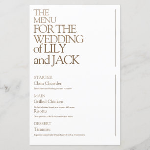 Modern Bold Typography Save the Date Menu