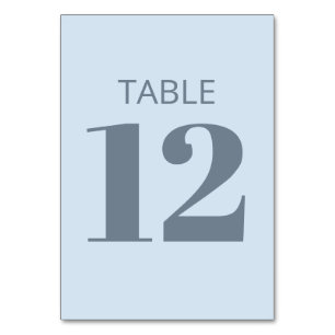 Modern Bold Typography Soft Blue Bat Mitzvah Table Number