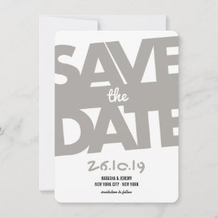 Modern Bold Typography Stylish Photo Save The Date
